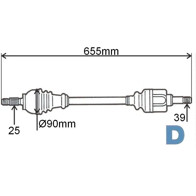 Arbre de transmission avant gauche GRESA T6026