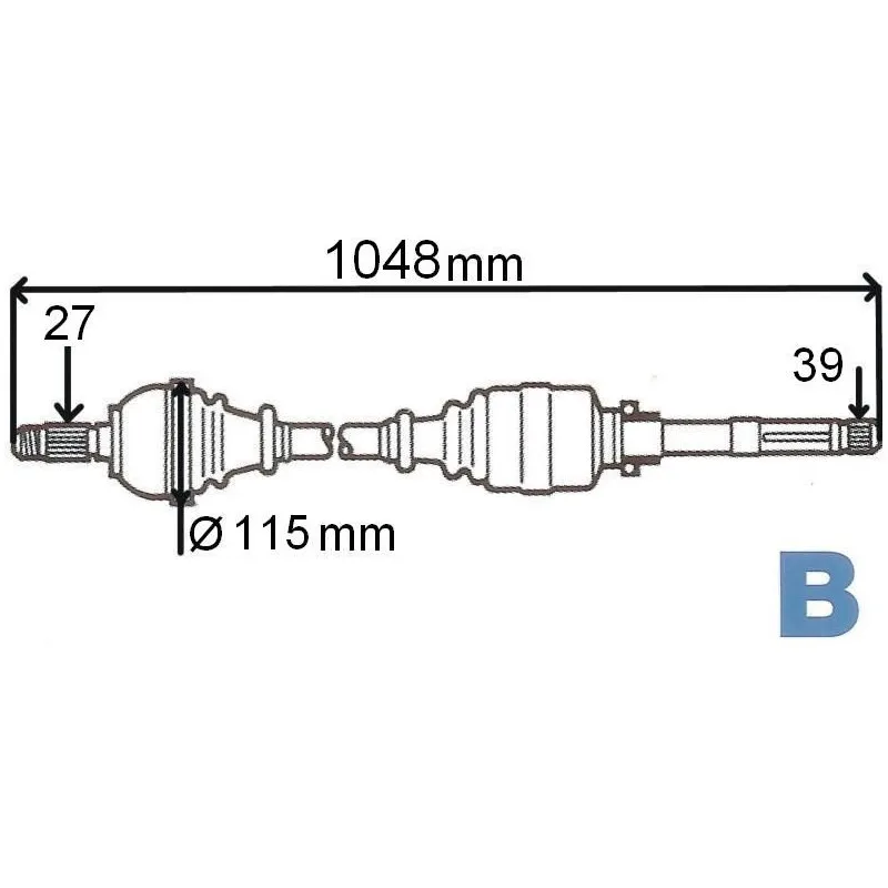 Arbre de transmission avant droit GRESA T6039