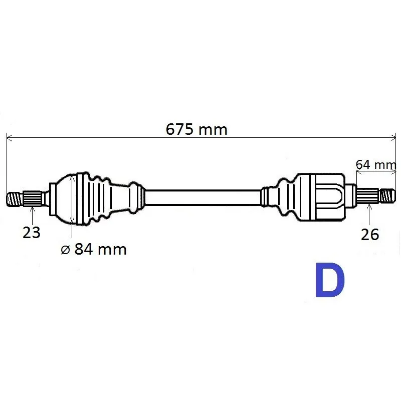Arbre de transmission avant gauche GRESA T6048