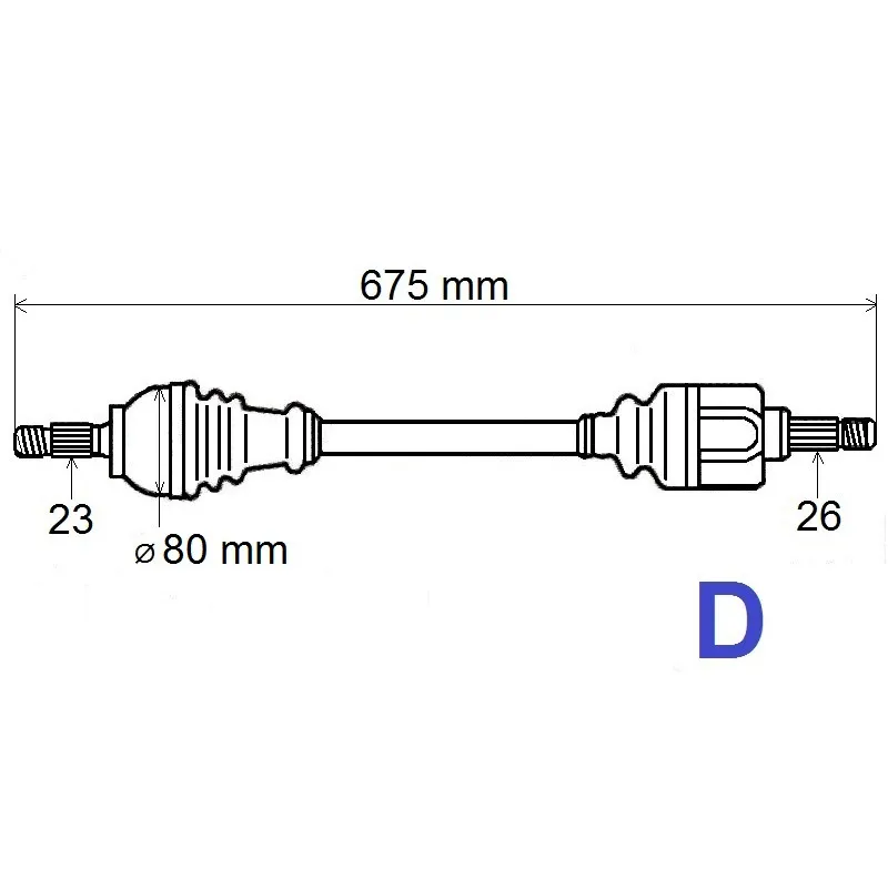 Arbre de transmission avant gauche GRESA T6070