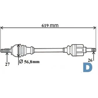 Arbre de transmission avant gauche GRESA T6072