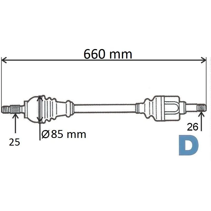 Arbre de transmission avant gauche GRESA T6074
