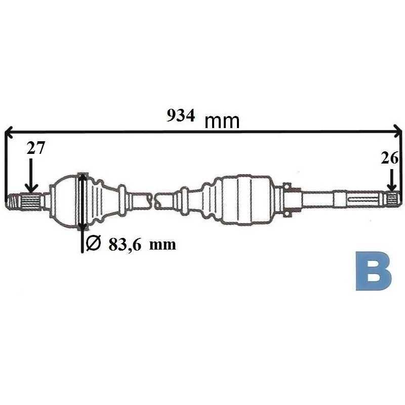 Arbre de transmission avant droit GRESA T6075