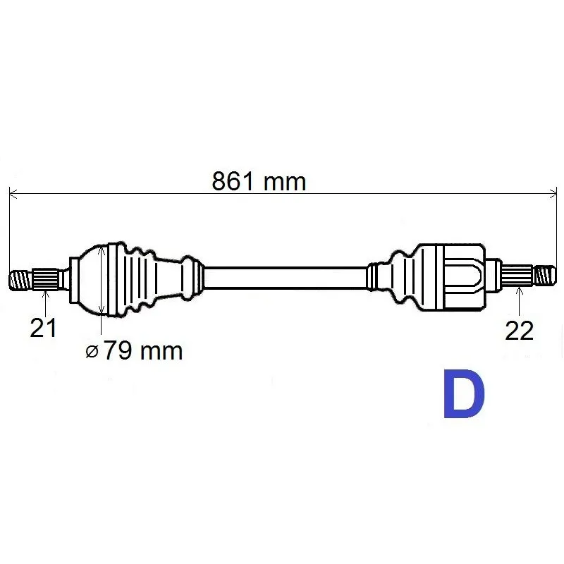 Arbre de transmission avant droit GRESA T6085