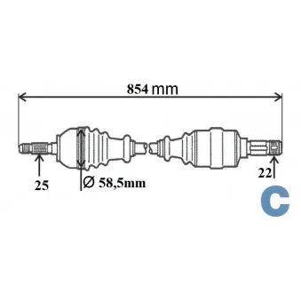 Arbre de transmission GRESA T6093