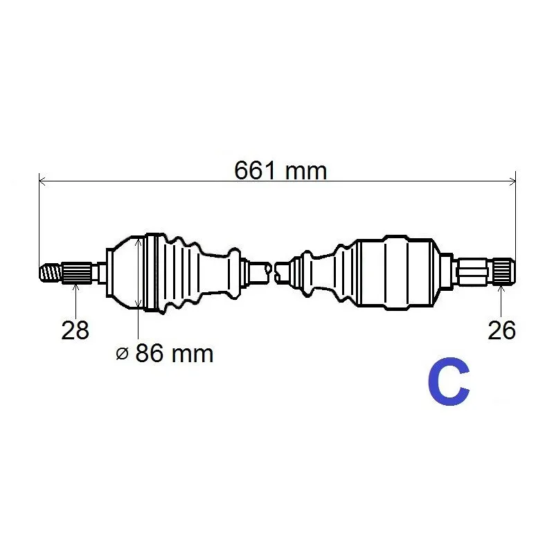 Arbre de transmission avant gauche GRESA T6112