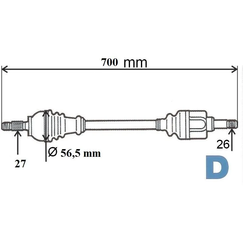 Arbre de transmission avant gauche GRESA T6118