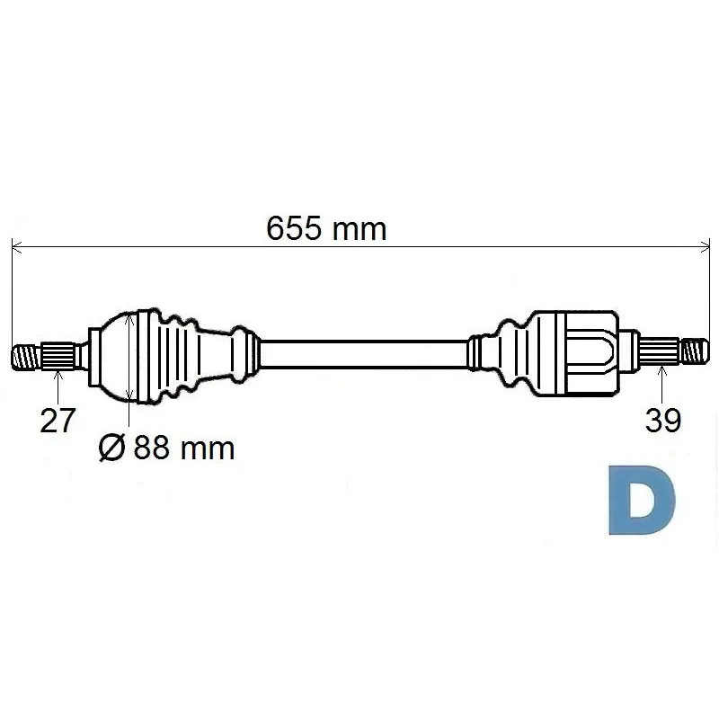 Arbre de transmission avant gauche GRESA T6122