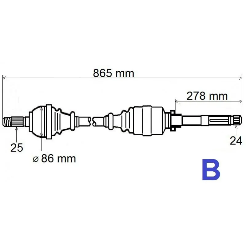 Arbre de transmission avant droit GRESA T6127