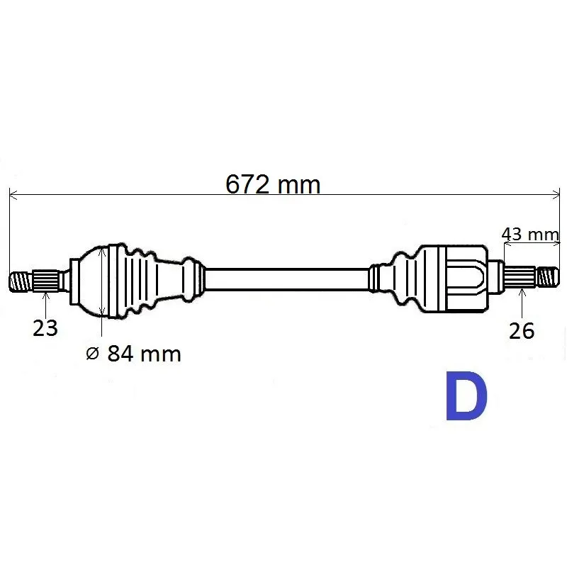 Arbre de transmission avant gauche GRESA T6154