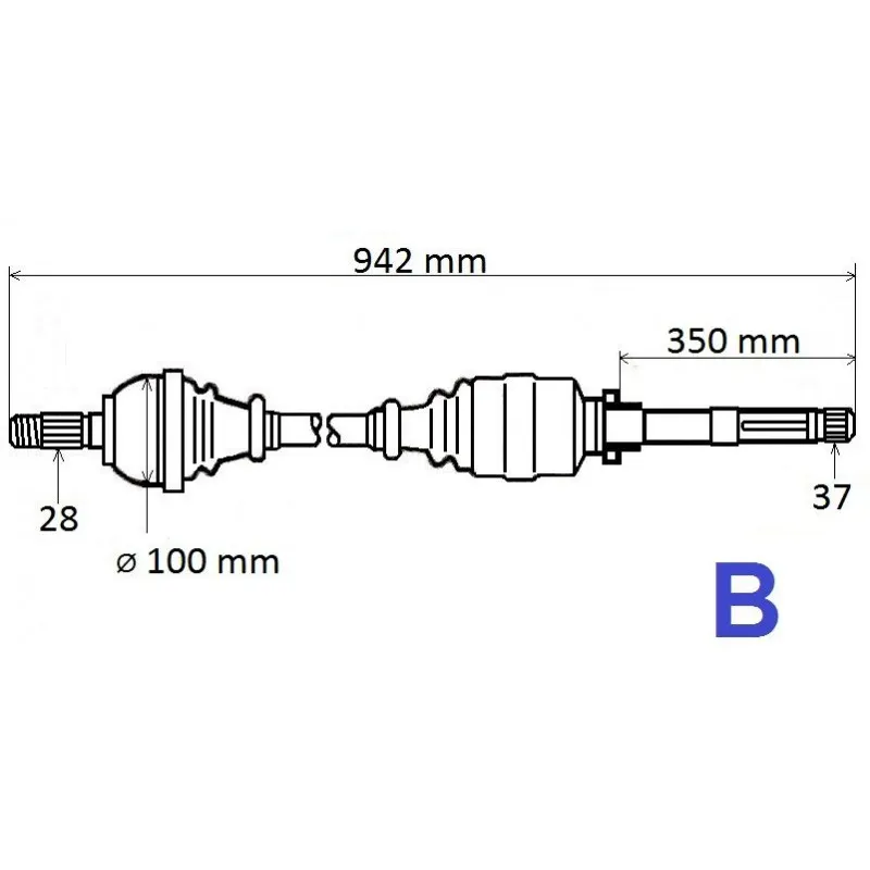 Arbre de transmission avant droit GRESA T6157