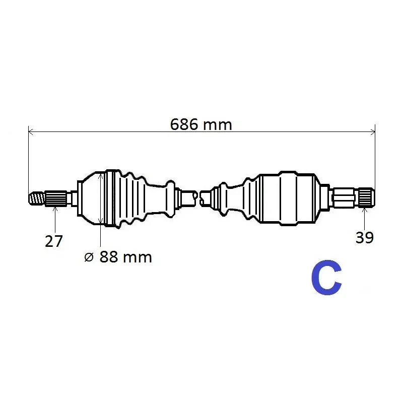 Arbre de transmission GRESA T6168