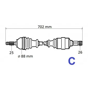 Arbre de transmission GRESA T6176