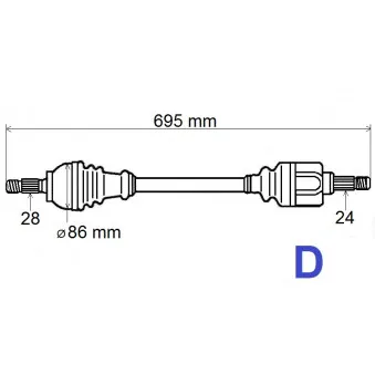 Arbre de transmission GRESA T6182