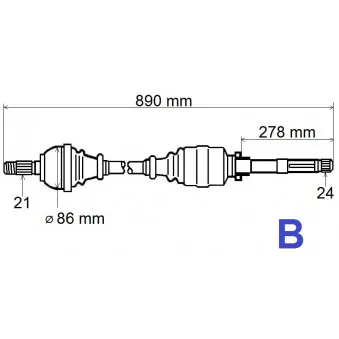 Arbre de transmission GRESA T6189