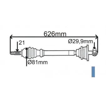 Arbre de transmission avant gauche GRESA T5964