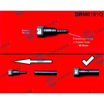 Raccord de tuyau, tuyau de carburant Dr.Motor DRM0161Q