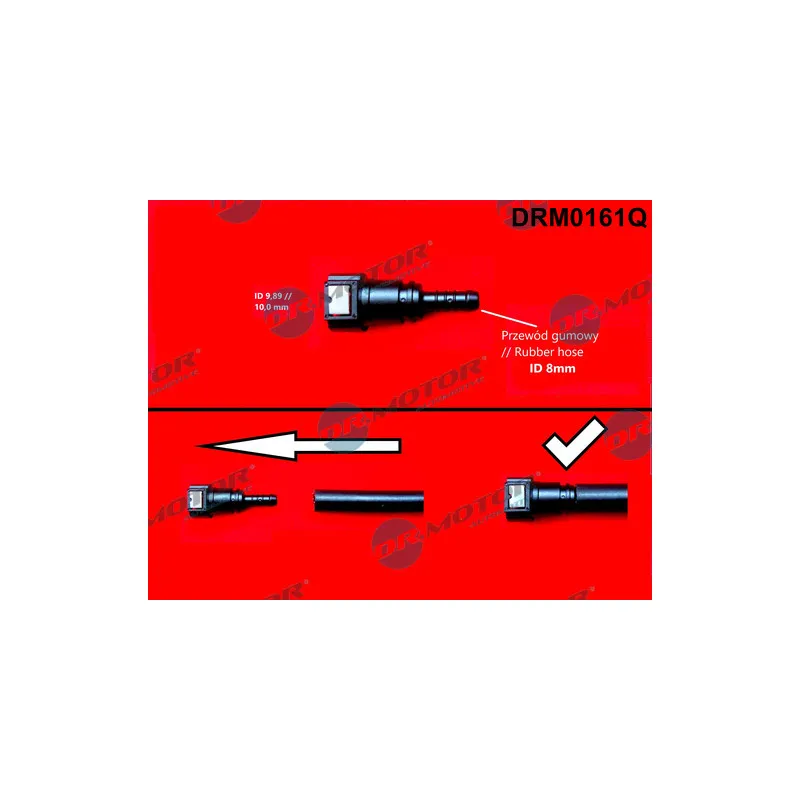 Raccord de tuyau, tuyau de carburant Dr.Motor DRM0161Q