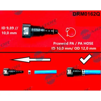 Raccord de tuyau, tuyau de carburant Dr.Motor DRM0162Q