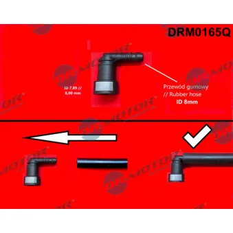 Raccord de tuyau, tuyau de carburant Dr.Motor DRM0165Q
