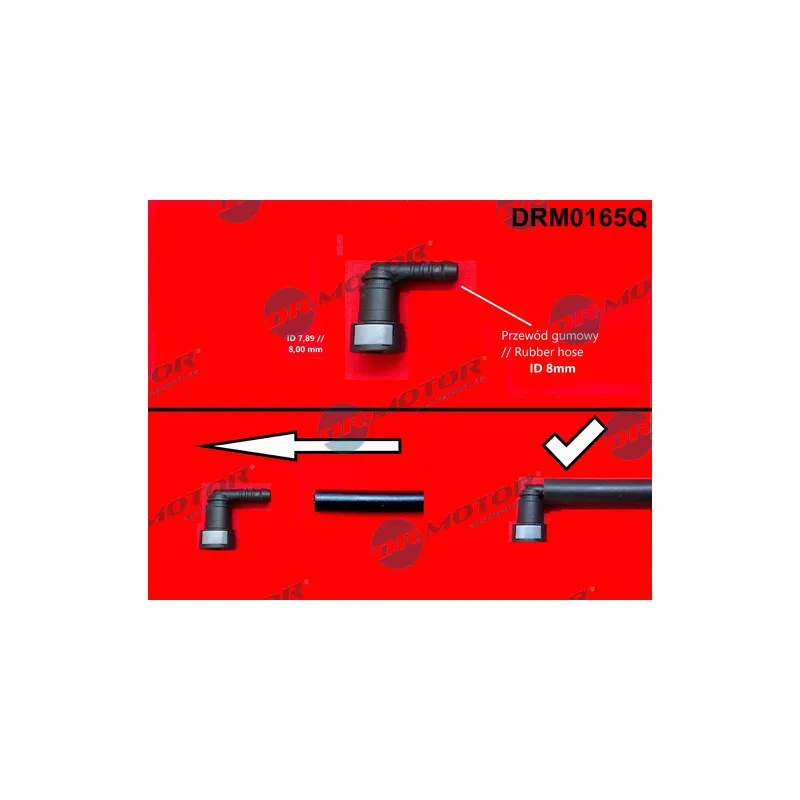 Raccord de tuyau, tuyau de carburant Dr.Motor DRM0165Q
