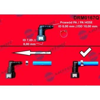 Raccord de tuyau, tuyau de carburant Dr.Motor DRM0167Q