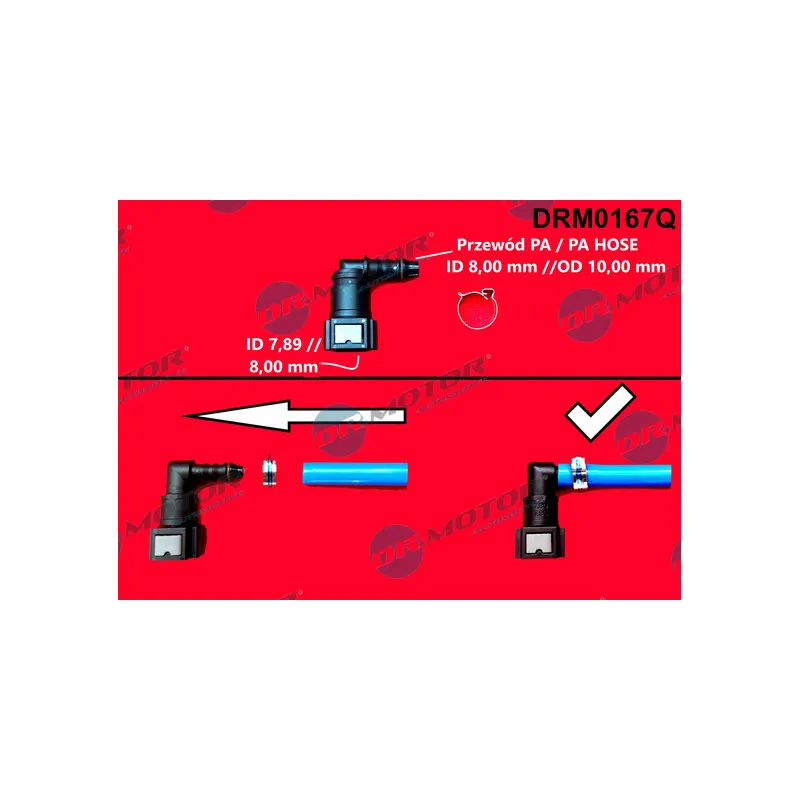 Raccord de tuyau, tuyau de carburant Dr.Motor DRM0167Q