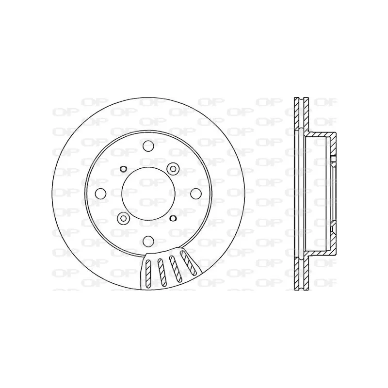 Jeu de 2 disques de frein avant OPEN PARTS BDA1505.20