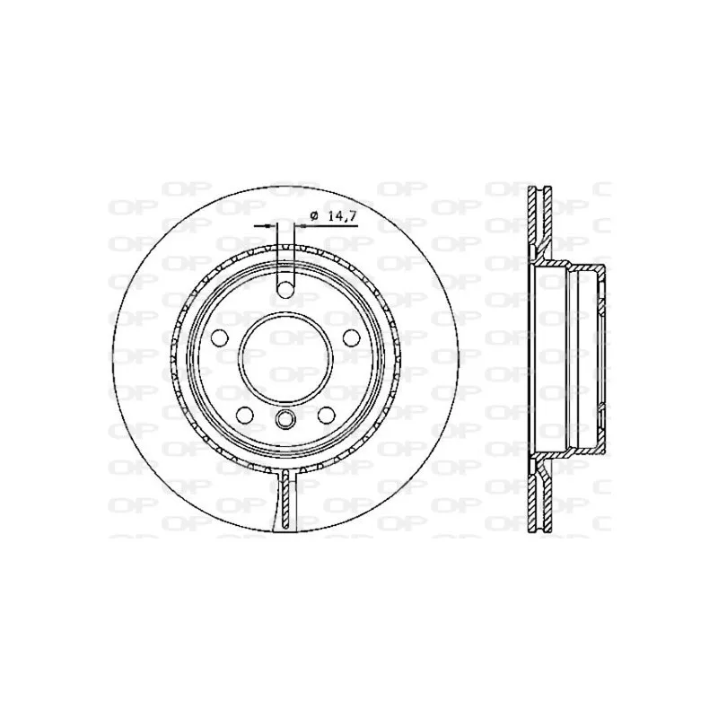 Jeu de 2 disques de frein arrière OPEN PARTS BDA2334.20