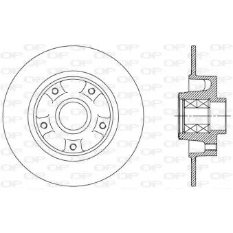 Jeu de 2 disques de frein arrière OPEN PARTS