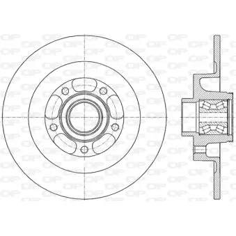 Jeu de 2 disques de frein arrière OPEN PARTS