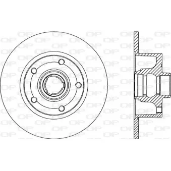 Jeu de 2 disques de frein arrière OPEN PARTS