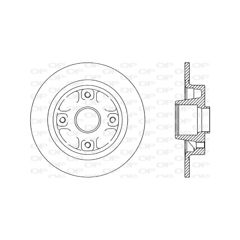 Jeu de 2 disques de frein arrière OPEN PARTS BDR1607.10