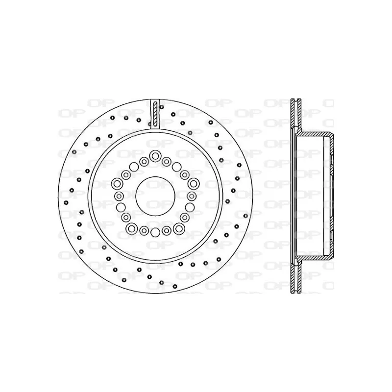 Jeu de 2 disques de frein arrière OPEN PARTS BDRS1568.25