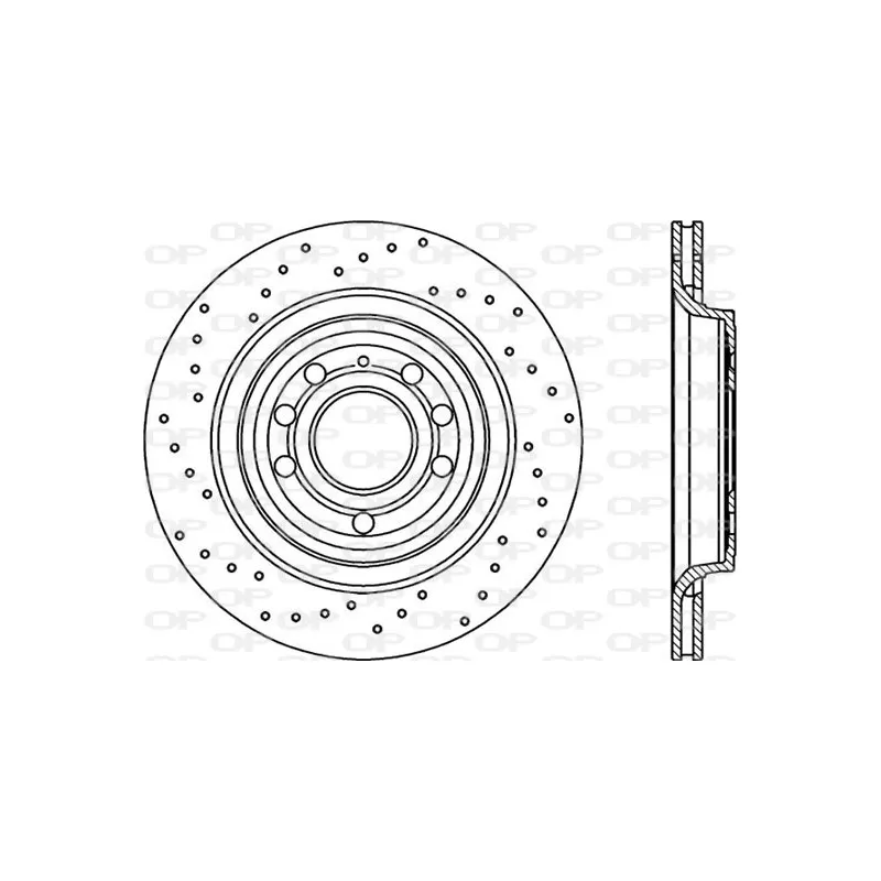 Jeu de 2 disques de frein arrière OPEN PARTS BDRS1992.25