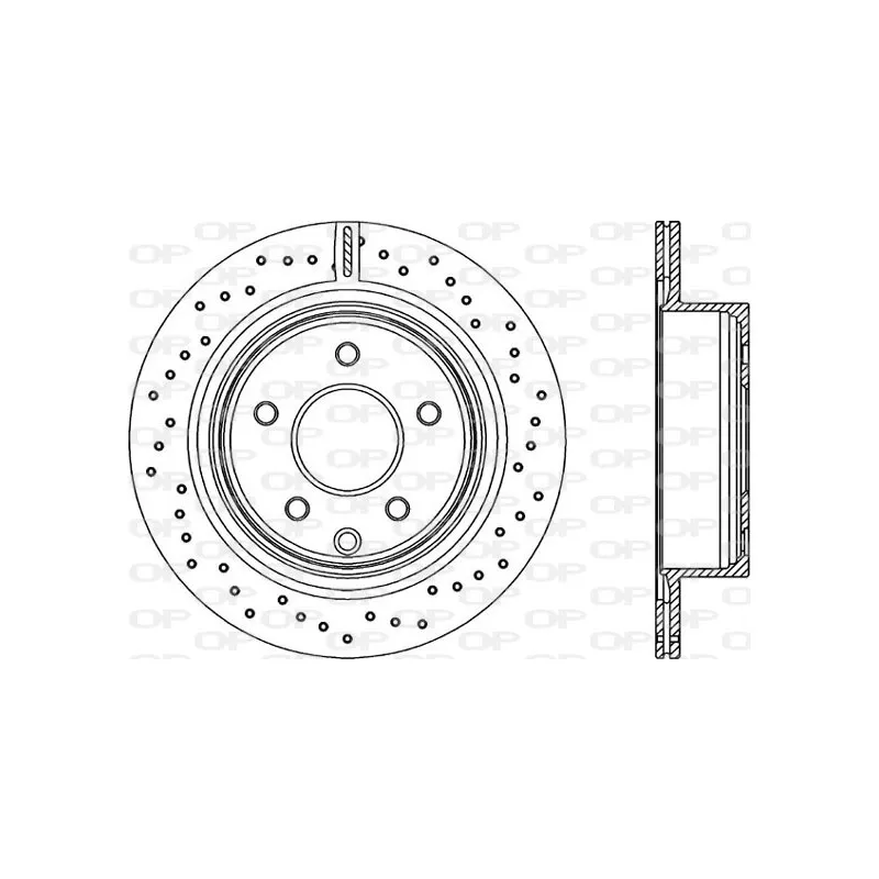 Jeu de 2 disques de frein arrière OPEN PARTS BDRS2208.25