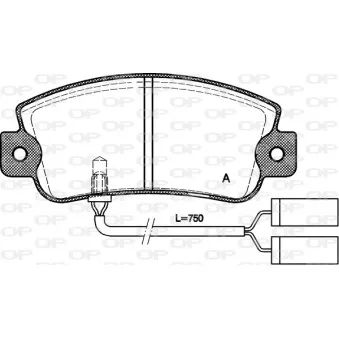 Jeu de 4 plaquettes de frein avant OPEN PARTS BPA0025.22