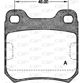 Jeu de 4 plaquettes de frein arrière OPEN PARTS BPA0239.00