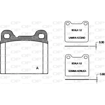 Jeu de 4 plaquettes de frein arrière OPEN PARTS BPA0257.20