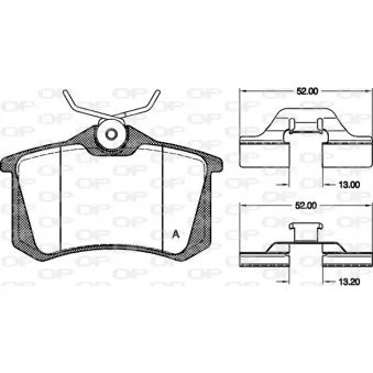 Jeu de 4 plaquettes de frein arrière OPEN PARTS BPA0263.03