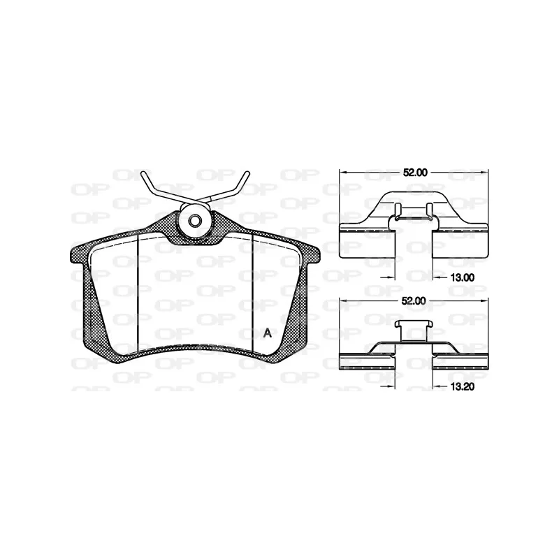 Jeu de 4 plaquettes de frein arrière OPEN PARTS BPA0263.03