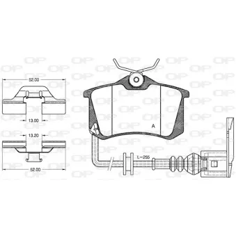 Jeu de 4 plaquettes de frein arrière OPEN PARTS BPA0263.41