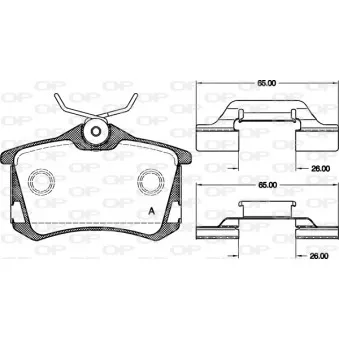 Jeu de 4 plaquettes de frein arrière OPEN PARTS BPA0263.50