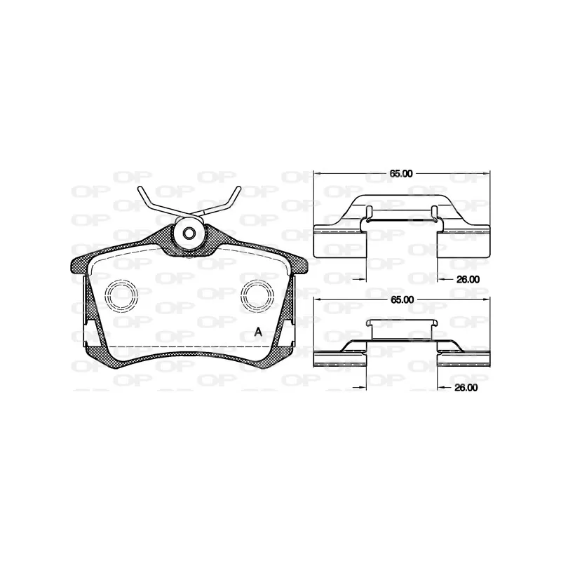 Jeu de 4 plaquettes de frein arrière OPEN PARTS BPA0263.50