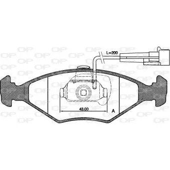 Jeu de 4 plaquettes de frein avant OPEN PARTS BPA0281.42