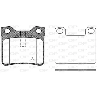 Jeu de 4 plaquettes de frein arrière OPEN PARTS BPA0321.10