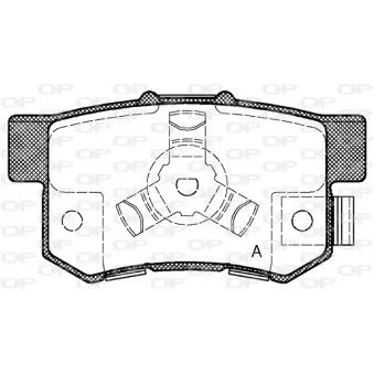 Jeu de 4 plaquettes de frein arrière OPEN PARTS BPA0325.04