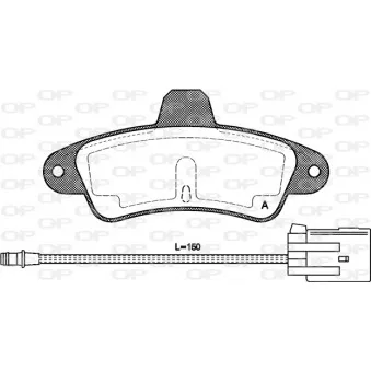 Jeu de 4 plaquettes de frein arrière OPEN PARTS BPA0433.02