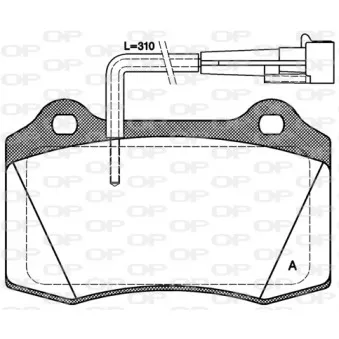 Jeu de 4 plaquettes de frein avant OPEN PARTS BPA0434.22