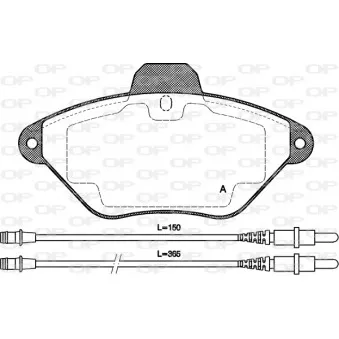 Jeu de 4 plaquettes de frein avant OPEN PARTS BPA0439.04
